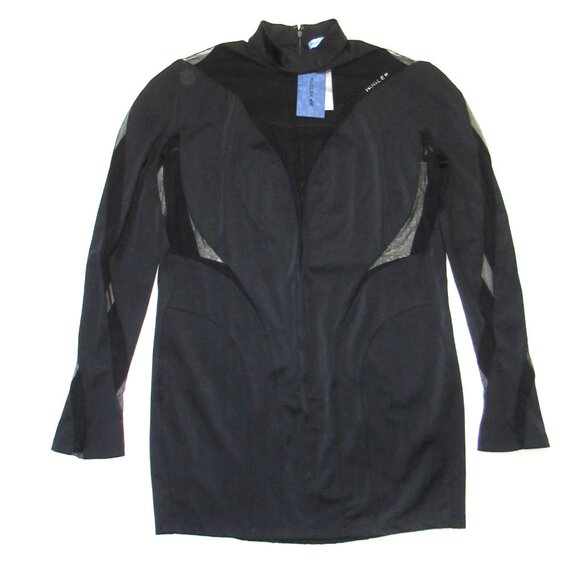 NWT Mugler x H&M Mesh-Panelled Mini in Black Sheer Cutout Dress XXL 2XL - Picture 3 of 8